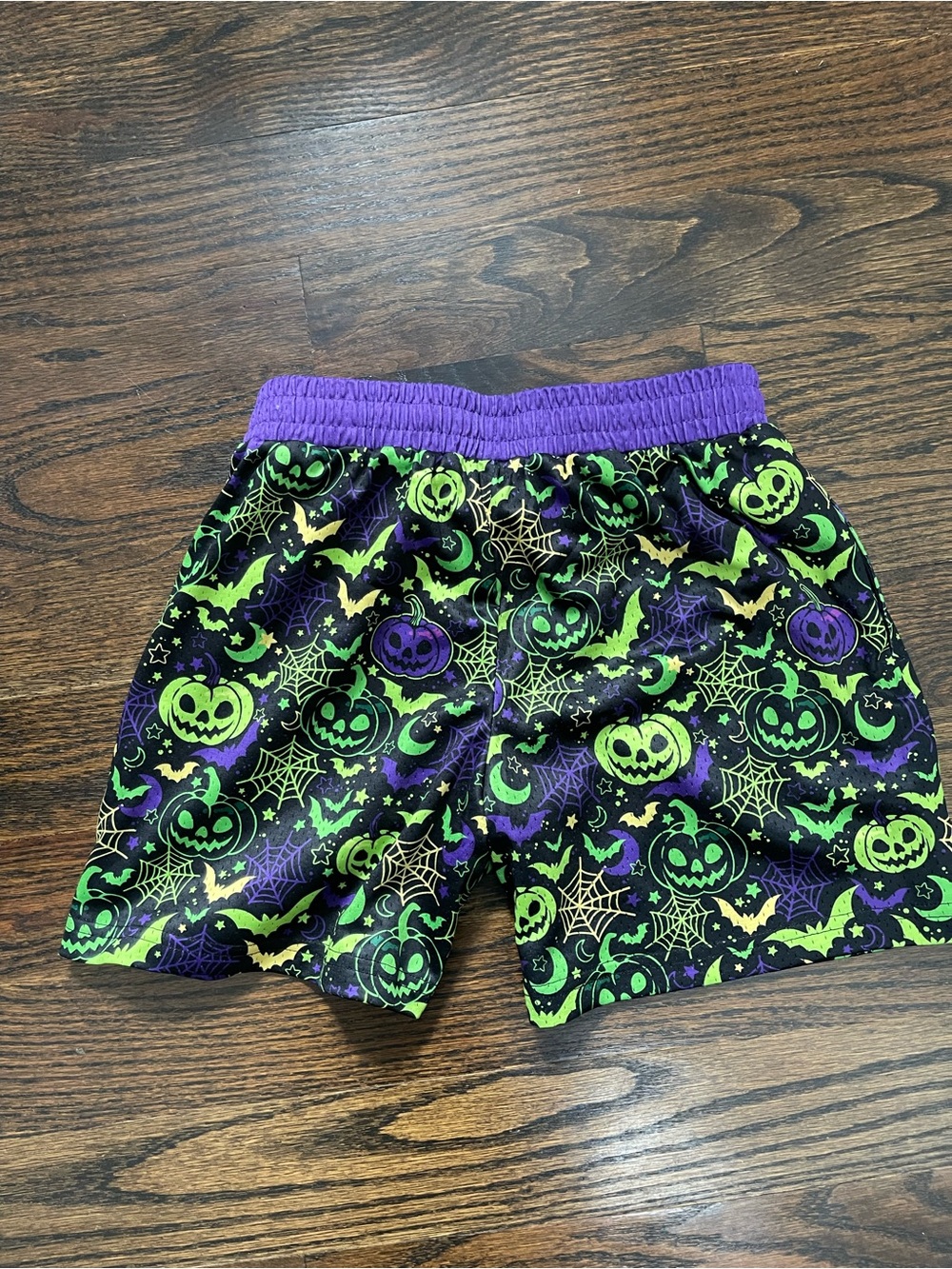 Baseball lifestyle 101 Purple & Neon Green athletic shorts. Size youth medium - Picture 4 of 5